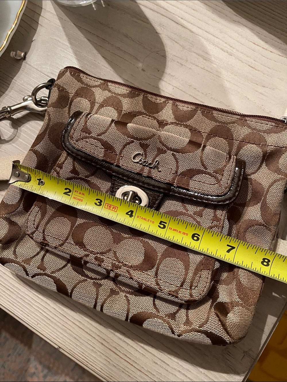 Canvas Crossbody Bag in Tan - Picture 6 of 7